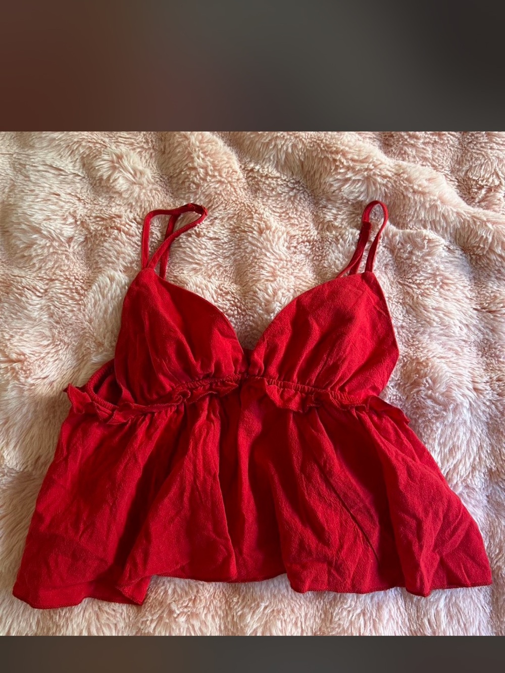 Pacsun Red flowy top worh adjustable straps Peplum